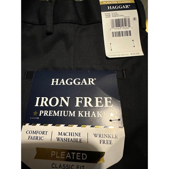 Haggar Pleated Classic Iron Free Premium Khaki Stretch Twill size 42Wx29L NWT - Picture 5 of 5